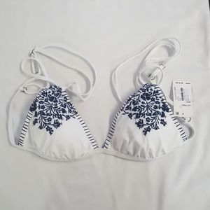 NWT. Lucky Brand Stitch In Time Swim Top.